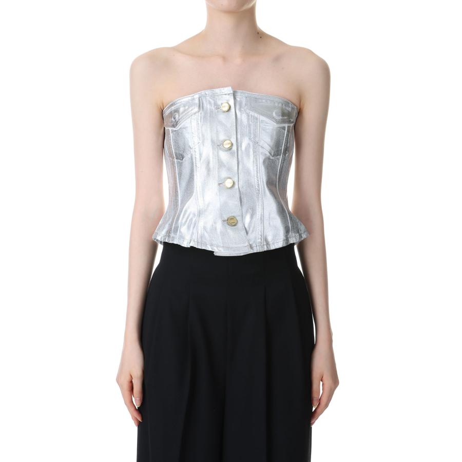 【SALE / 40%OFF】Foil Denim Corsage-BRIGHT WHITE(J1379) GANNI(ガニー) GANNI 【SALE / 40%OFF】Foil Denim Corsage-BRIGHT WHITE(J1379