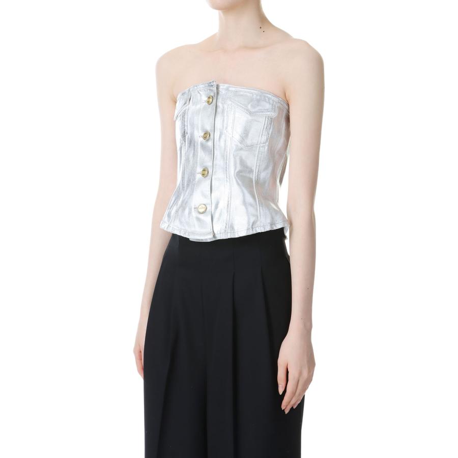 【P5倍 / SALE】Foil Denim Corsage-BRIGHT WHITE(J1379) GANNI(ガニー) | GANNI | 01