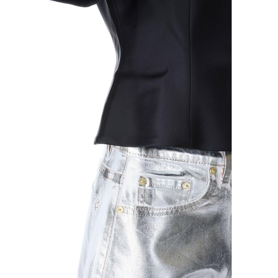 【P5倍 / SALE】Double Satin Fitted Open-neck Blouse-BLACK(F8580) GANNI(ガニー) | GANNI | 04