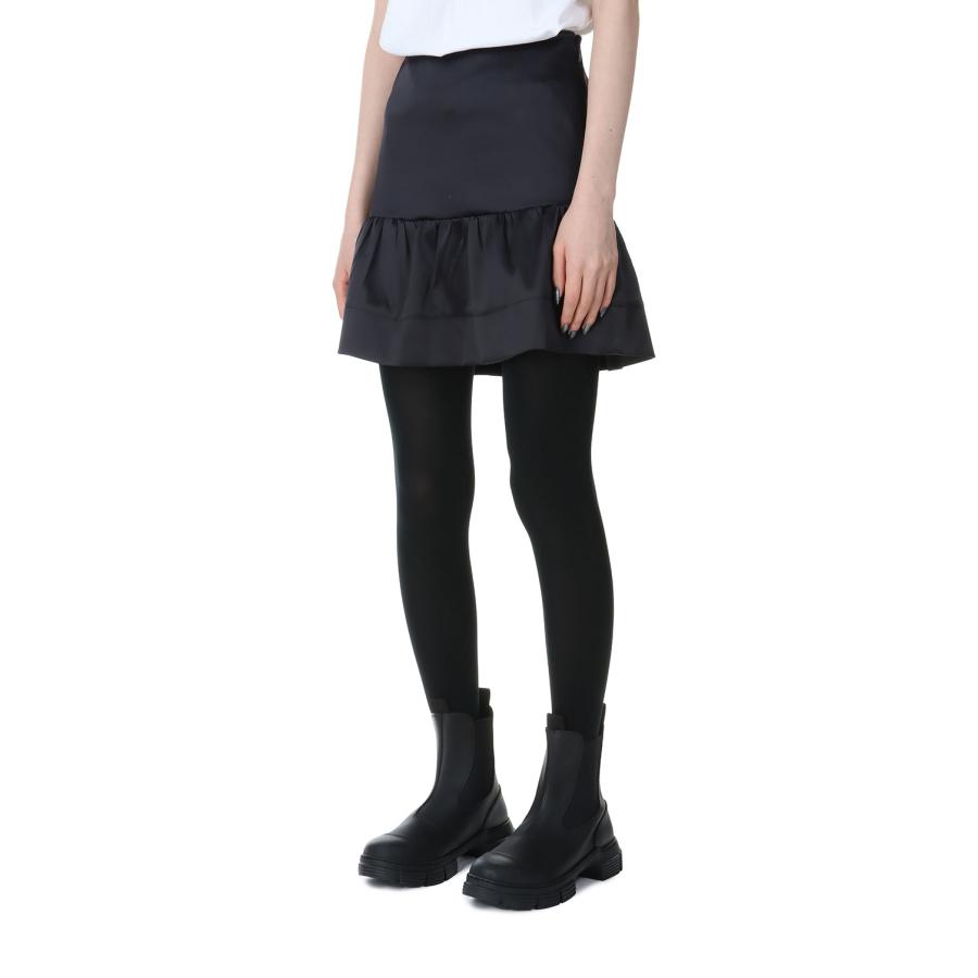 【P5倍 / SALE】Double Satin Flounce Mini Skirt-BLACK(F8587) GANNI(ガニー) | GANNI | 02