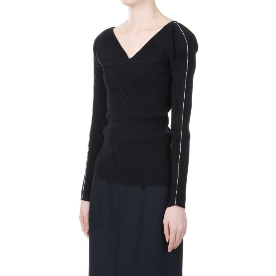 【P5倍 / SALE】16G RIB V NECK PULLOVER / BLACK(24SKN-#310L) Jane Smith(ジェーンスミス) |  | 01