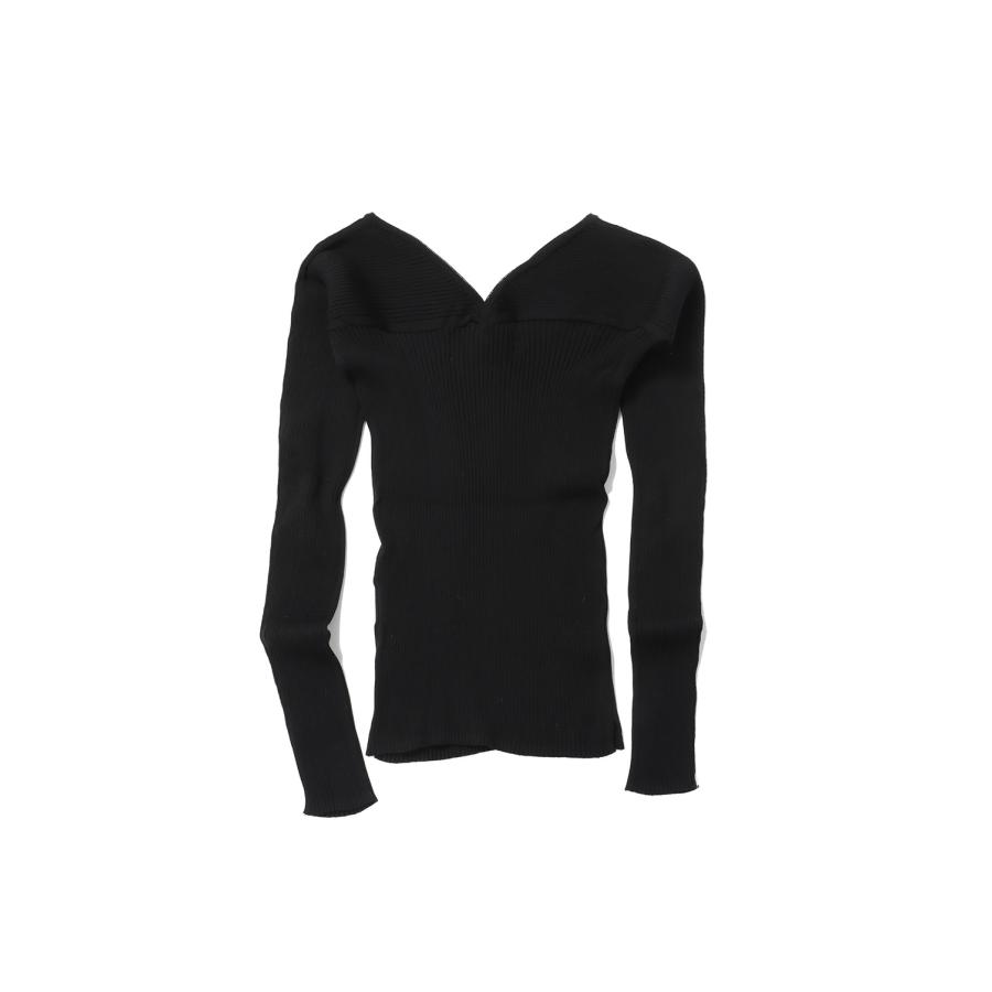 【P5倍 / SALE】16G RIB V NECK PULLOVER / BLACK(24SKN-#310L) Jane Smith(ジェーンスミス) |  | 07
