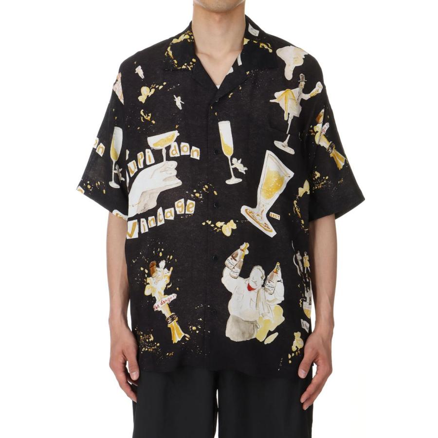 PORTER CLASSIC ALOHA SHIRT CUPIDON-BLACK-(PC-024-2689