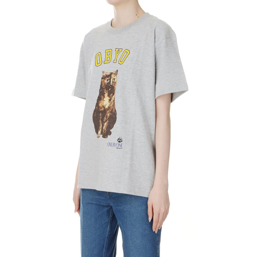 【P10倍】【SALE】college style print tee / GRAY-1(oo24ss-01) 77circa -Women-(ナナナナサーカ) | 77circa | 01