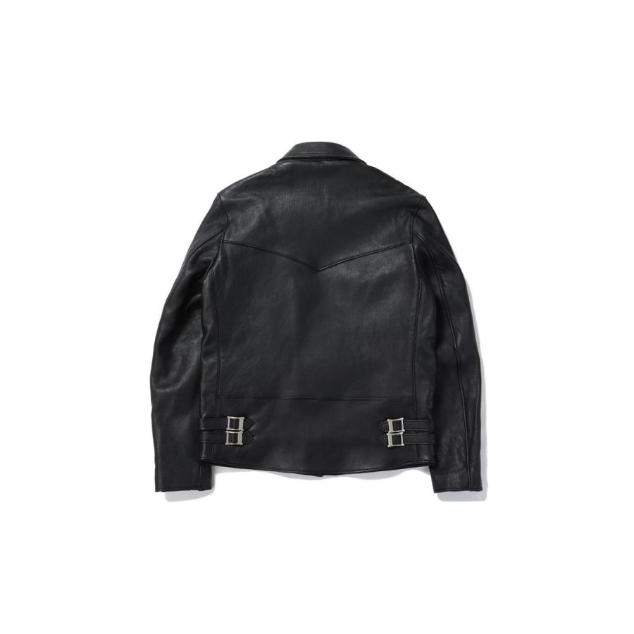 SHEEPSKIN DOUBLE RIDERS JACKET LONG / BLACK (AD-02L S/BLK) Addict