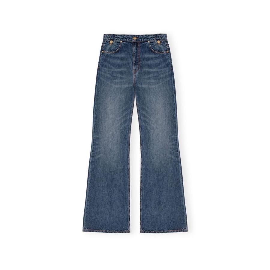 【P5倍 / SALE】Heavy Washed Denim Flared Skirt Jeans -Mid Blue Vintage (#J1562) GANNI(ガニー) | GANNI | 10