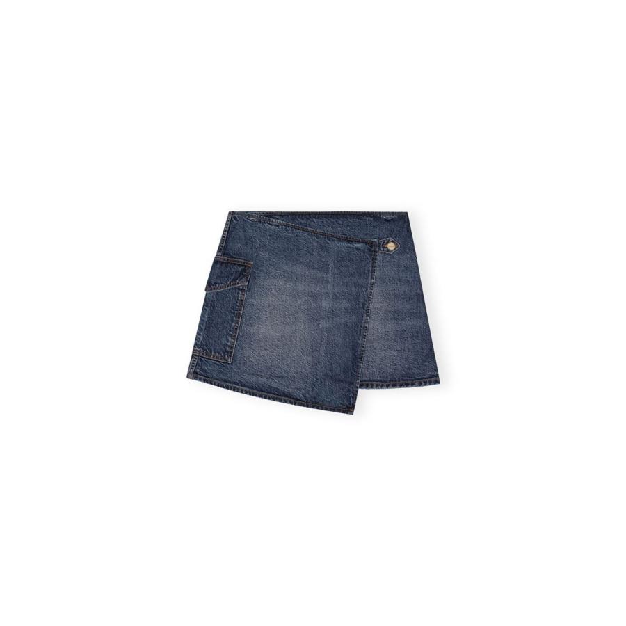 【P5倍 / SALE】Heavy Washed Denim Flared Skirt Jeans -Mid Blue Vintage (#J1562) GANNI(ガニー) | GANNI | 12