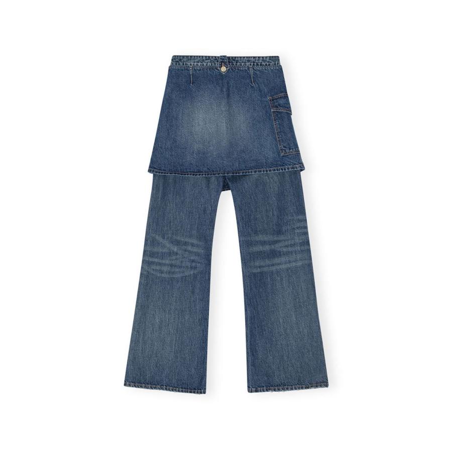 【P5倍 / SALE】Heavy Washed Denim Flared Skirt Jeans -Mid Blue Vintage (#J1562) GANNI(ガニー) | GANNI | 09