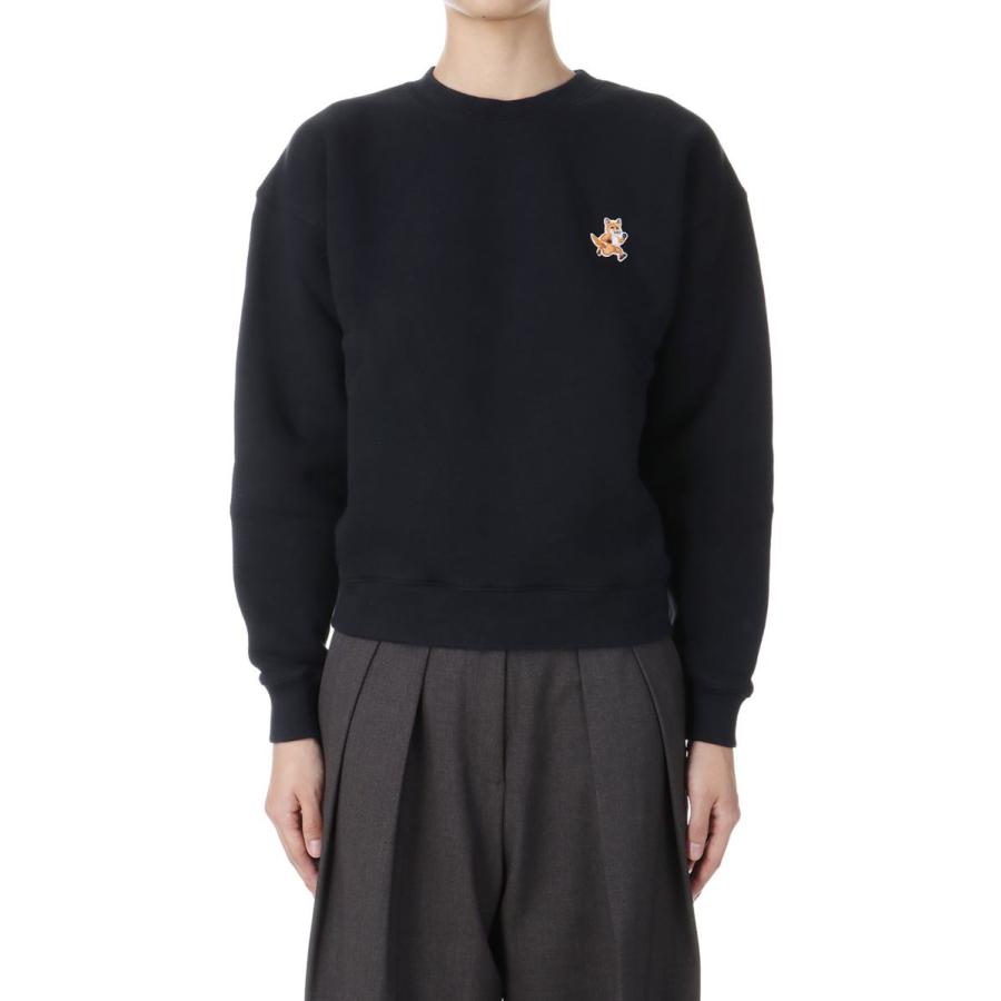 【P5倍 / SALE】SPEEDY FOX PATCH COMFORT SWEATSHIRT - BLACK(MW00309KM0307) Maison Kitsune -Women-(メゾンキツネ) | 