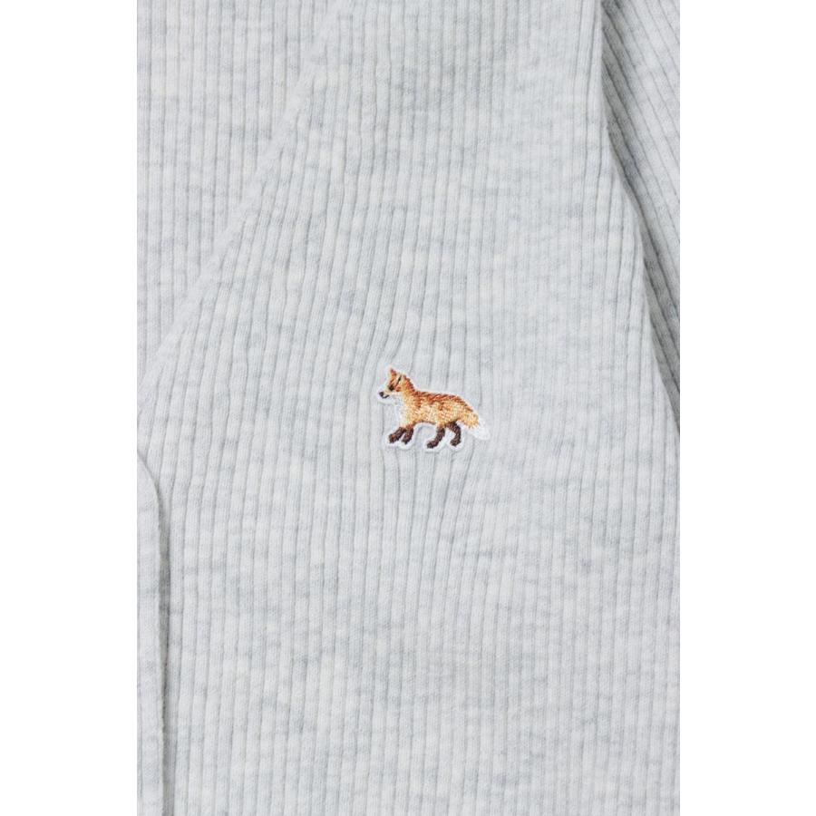 BABY FOX PATCH FINE RIBBED CARDIGAN - LIGHT GREY MELANGE (NW00507KT1091) Maison Kitsune -Women-(メゾンキツネ) |  | 02