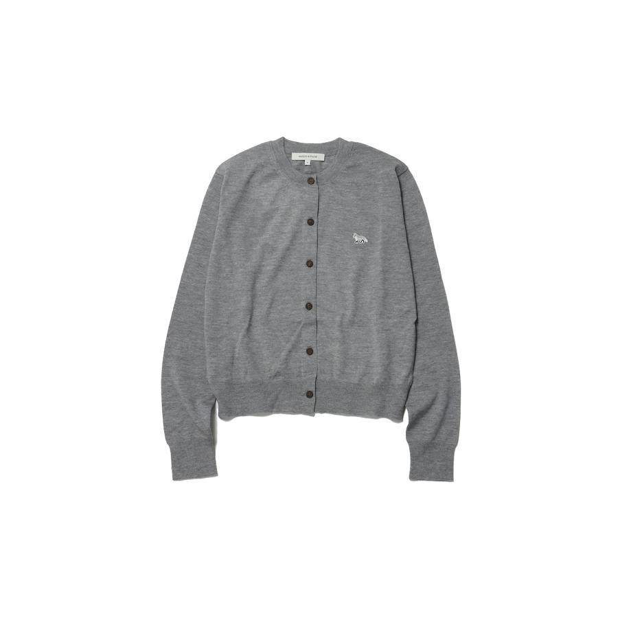 【SALE】BABY FOX PATCH REGULAR CARDIGAN - LIGHT GREY MELANGE(NW00507KT1091) Maison Kitsune -Women-(メゾンキツネ) | 