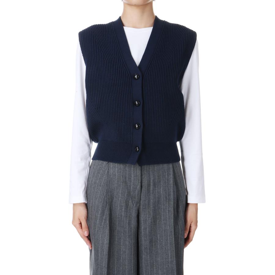 【P5倍 / SALE】FULL CARDIGAN KNIT VEST -NAVY(24AMSNI02) Shinzone(シンゾーン) | Shinzone