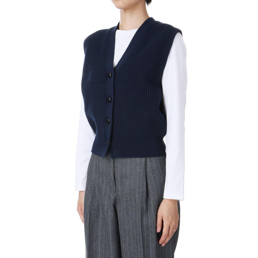 【P5倍 / SALE】FULL CARDIGAN KNIT VEST -NAVY(24AMSNI02) Shinzone(シンゾーン) | Shinzone | 01