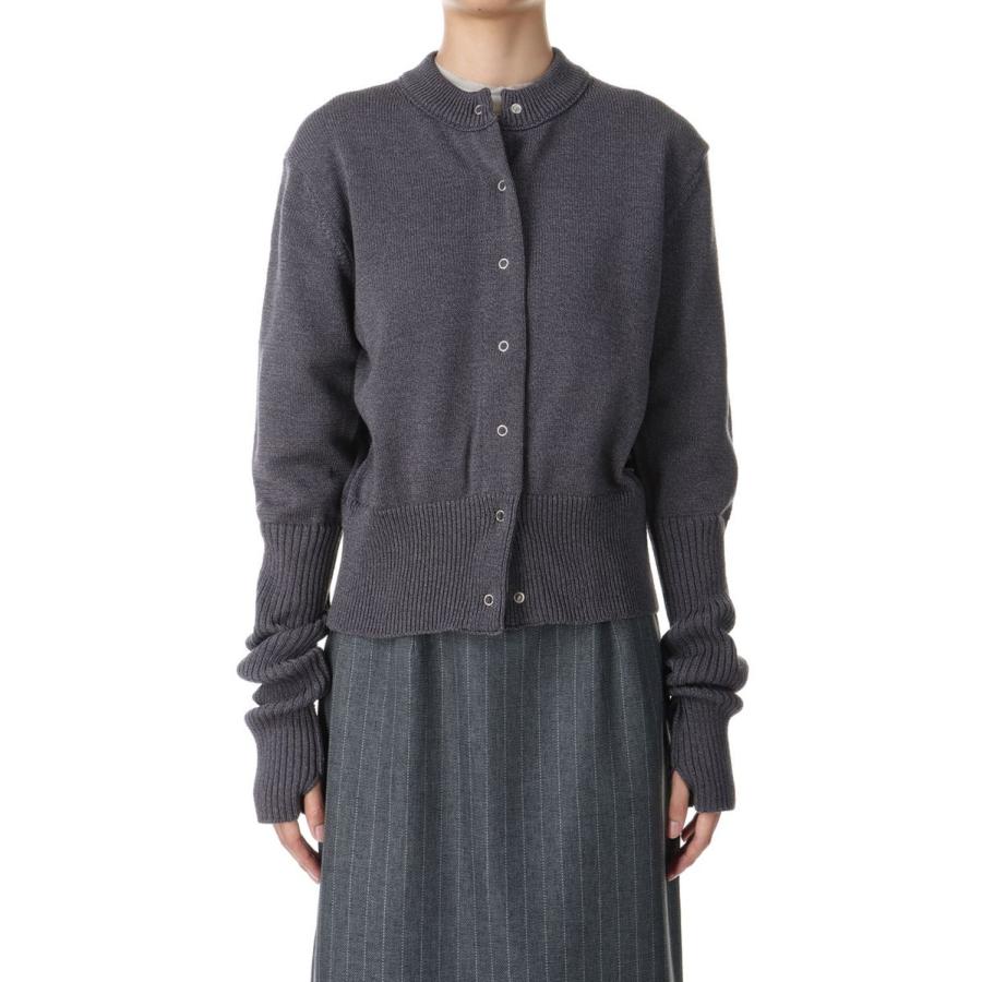 THE SHINZONE LONG RIB CARDIGAN グレー