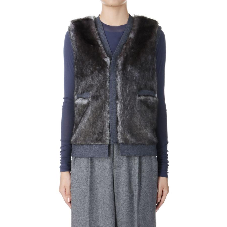 【P5倍 / SALE】Faux Fur Vest-GRAY(24AW-8-N) Jun Mikami(ジュンミカミ) | JUN MIKAMI