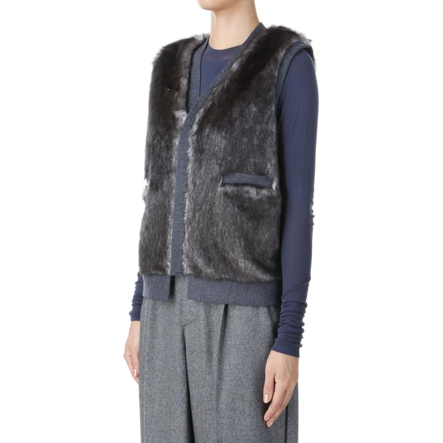 【P5倍 / SALE】Faux Fur Vest-GRAY(24AW-8-N) Jun Mikami(ジュンミカミ) | JUN MIKAMI | 01