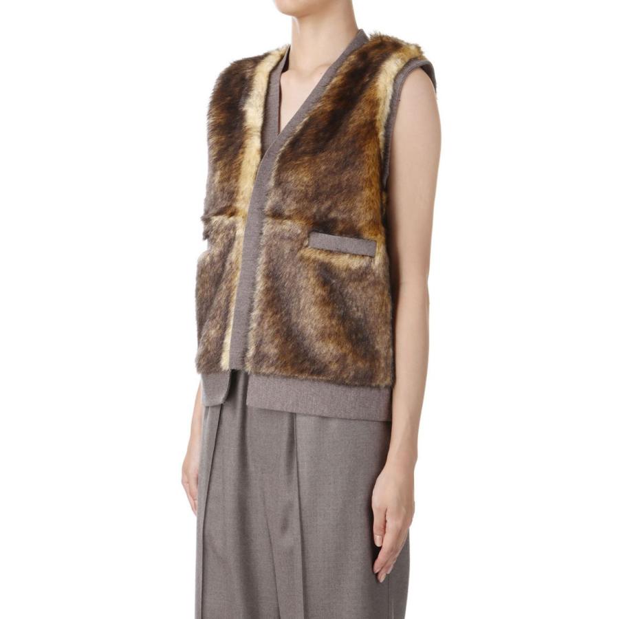 【P5倍 / SALE】Faux Fur Vest-BROWN(24AW-8-N) Jun Mikami(ジュンミカミ) | JUN MIKAMI | 01