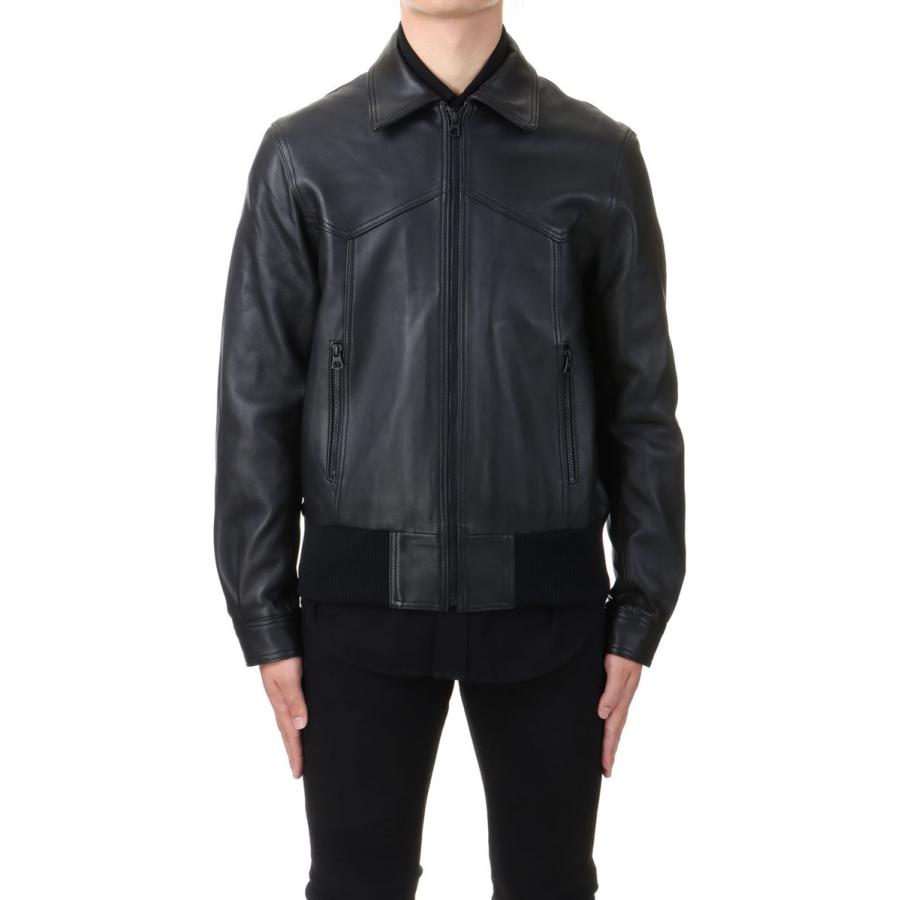 MINEDENIM 【SALE / 20%OFF】Sheep Leather Zipup Rib JKT BLK MINEDENIM 【SALE / 20%OFF】Sheep Leather Zipup Rib JKT BLK