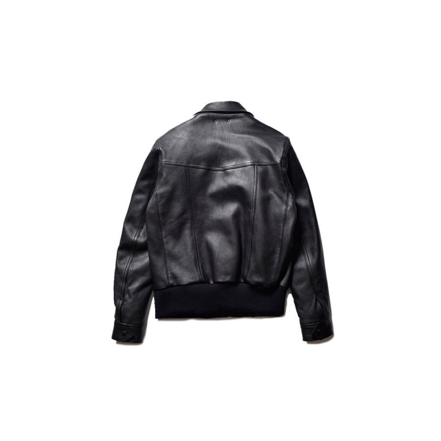 MINEDENIM 【SALE / 20%OFF】Sheep Leather Zipup Rib JKT BLK MINEDENIM 【SALE / 20%OFF】Sheep Leather Zipup Rib JKT BLK