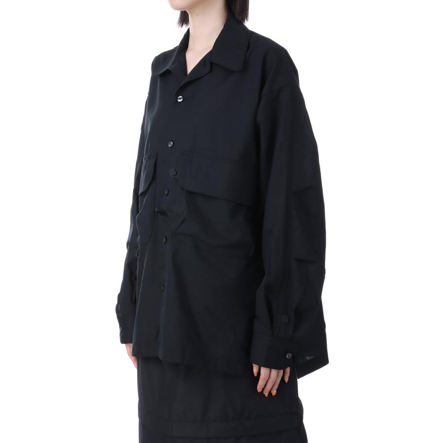 W's TECH SPORTS OPEN COLLAR SHIRT L/S - BLACK (BE-82025L) DAIWA PIER39 -Women-(ダイワ ピア 39)