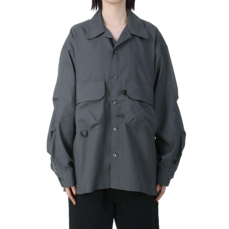 【P5倍】W's TECH SPORTS OPEN COLLAR SHIRT L/S - CHARCOAL (BE-82025L) DAIWA PIER39 -Women-(ダイワ ピア 39) | 