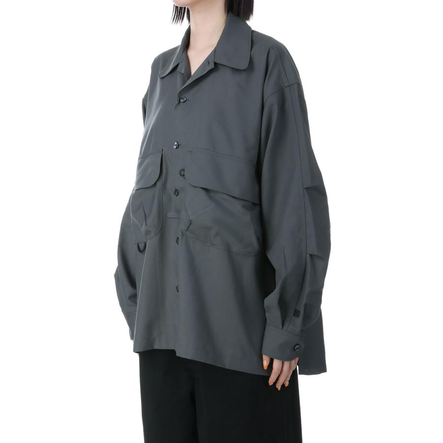 【P5倍】W's TECH SPORTS OPEN COLLAR SHIRT L/S - CHARCOAL (BE-82025L) DAIWA PIER39 -Women-(ダイワ ピア 39) |  | 01