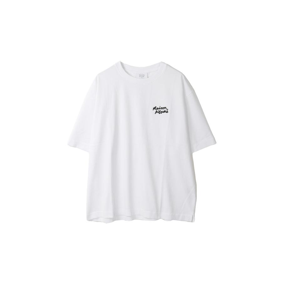 【P5倍】MAISON KITSUNE HANDWRITING EMBROIDERY OVERSIZE TEE - WHITE (OM00123KJ0119) Maison Kitsune -Men-(メゾンキツネ) | 