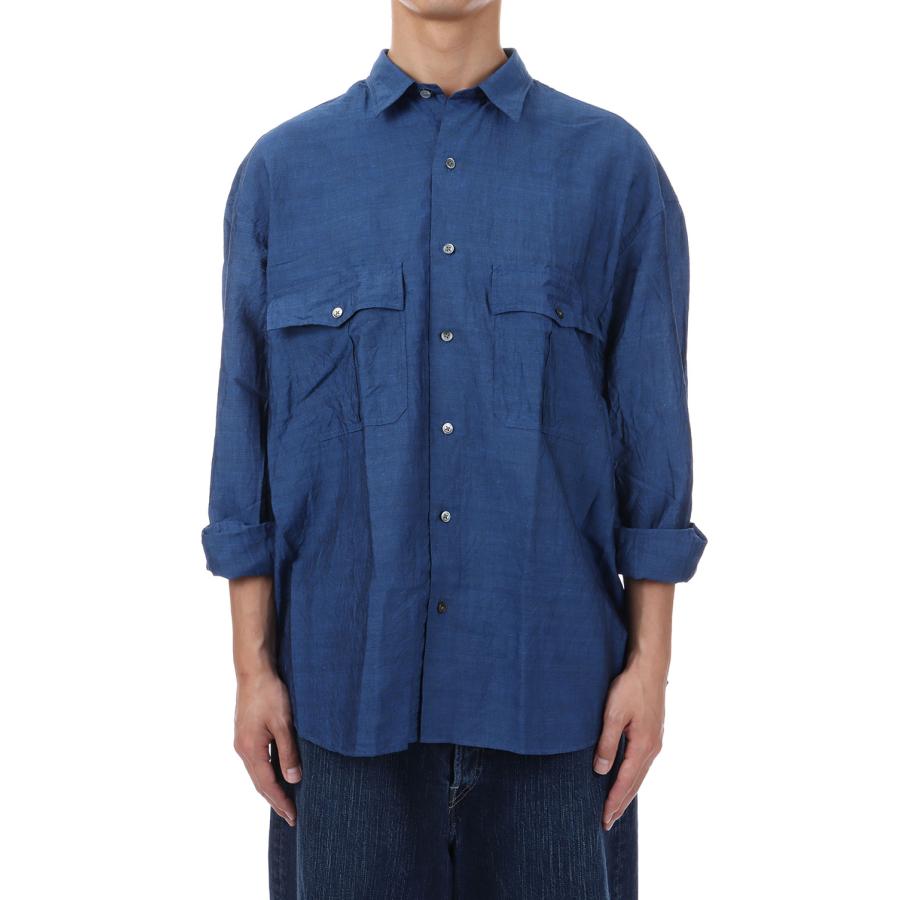 ROLL UP LINEN COTTON SHIRT (CANCLINI) / NAVY (PC-016-2765) Porter Classic(ポータークラシック)の画像