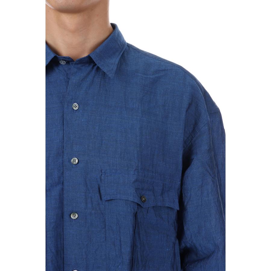 ROLL UP LINEN COTTON SHIRT (CANCLINI) / NAVY (PC-016-2765) Porter Classic(ポータークラシック)の画像