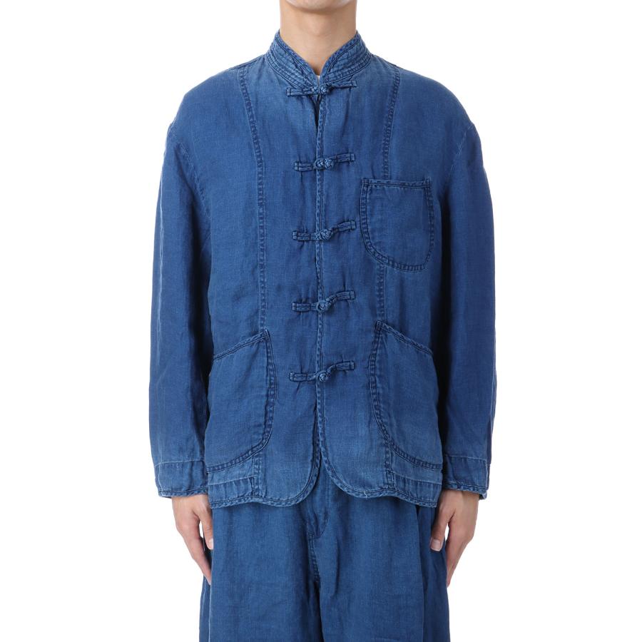 P15倍】INDIGO LINEN CHINESE JACKET / BLUE (PC-021-3314) Porter 