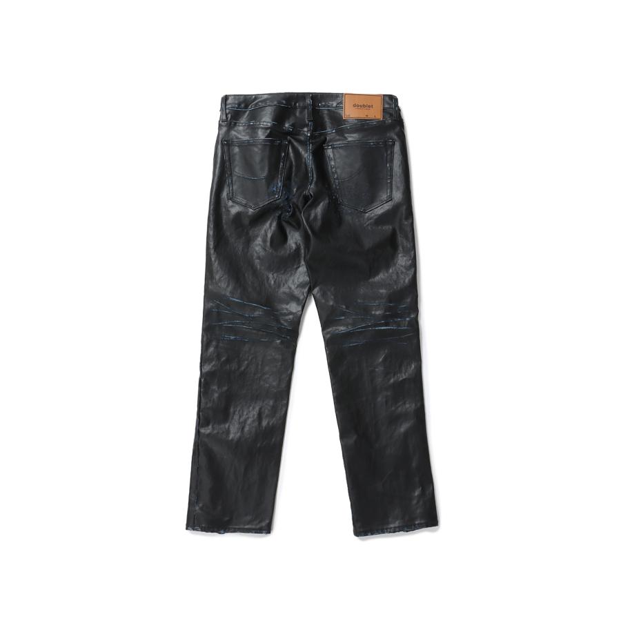 【P5倍 / SALE】LEATHER COATING DENIM ZIP PANTS - BLACK (25SS13PT302) doublet(ダブレット) |  | 01