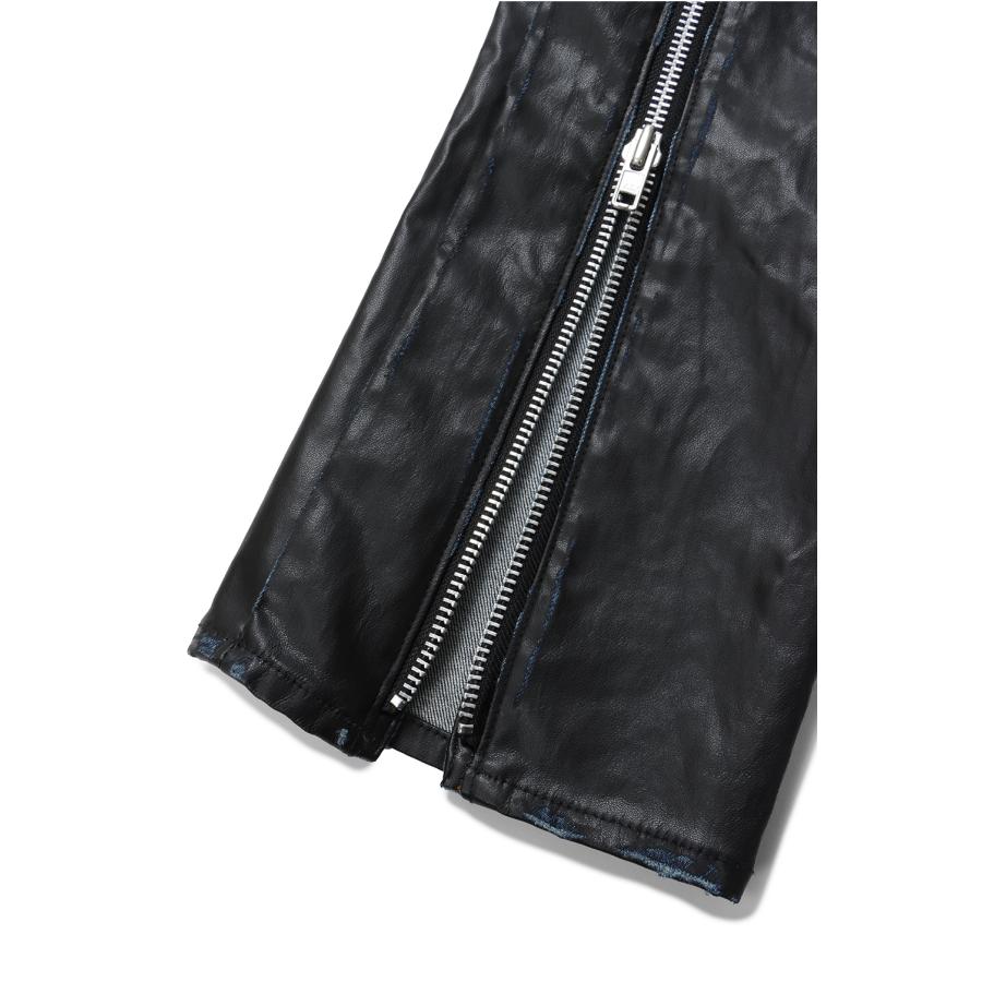 【P5倍 / SALE】LEATHER COATING DENIM ZIP PANTS - BLACK (25SS13PT302) doublet(ダブレット) |  | 02