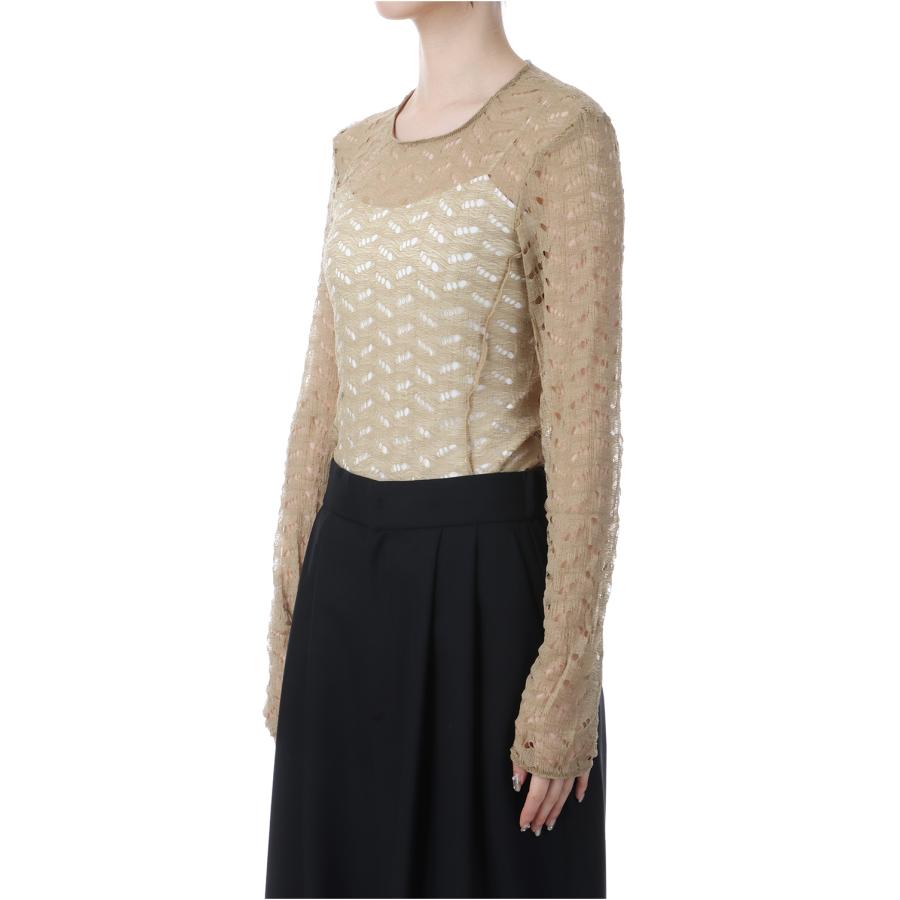 【SALE】Jacquard Long T-shirts - BEIGE (12510602) Todayful(トゥデイフル) | TODAYFUL | 01