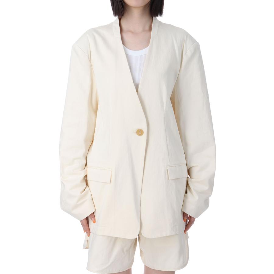 【SALE】Collarless Cottonsatin Jacket - WHITE (12510106) Todayful(トゥデイフル) | TODAYFUL