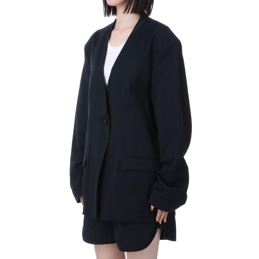【SALE】Collarless Cottonsatin Jacket - INDIGO (12510106) Todayful(トゥデイフル) | TODAYFUL | 01