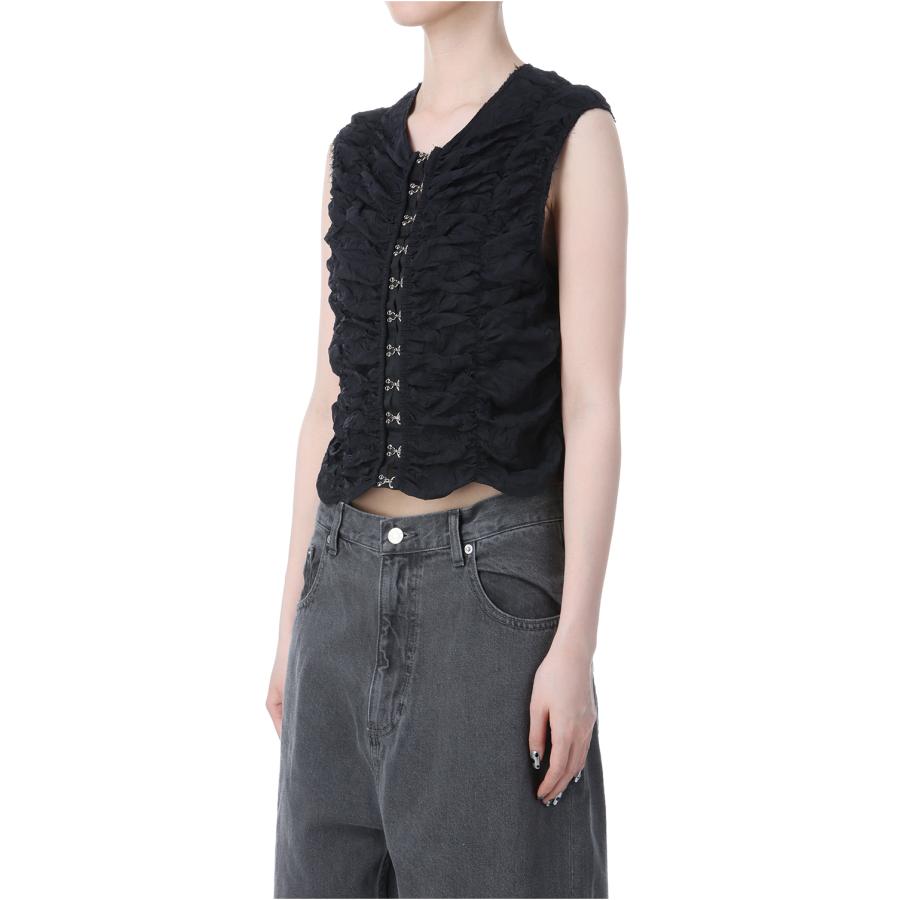 TODAYFUL 【SALE / 20%OFF】Piping Shirring Blouse - BLACK