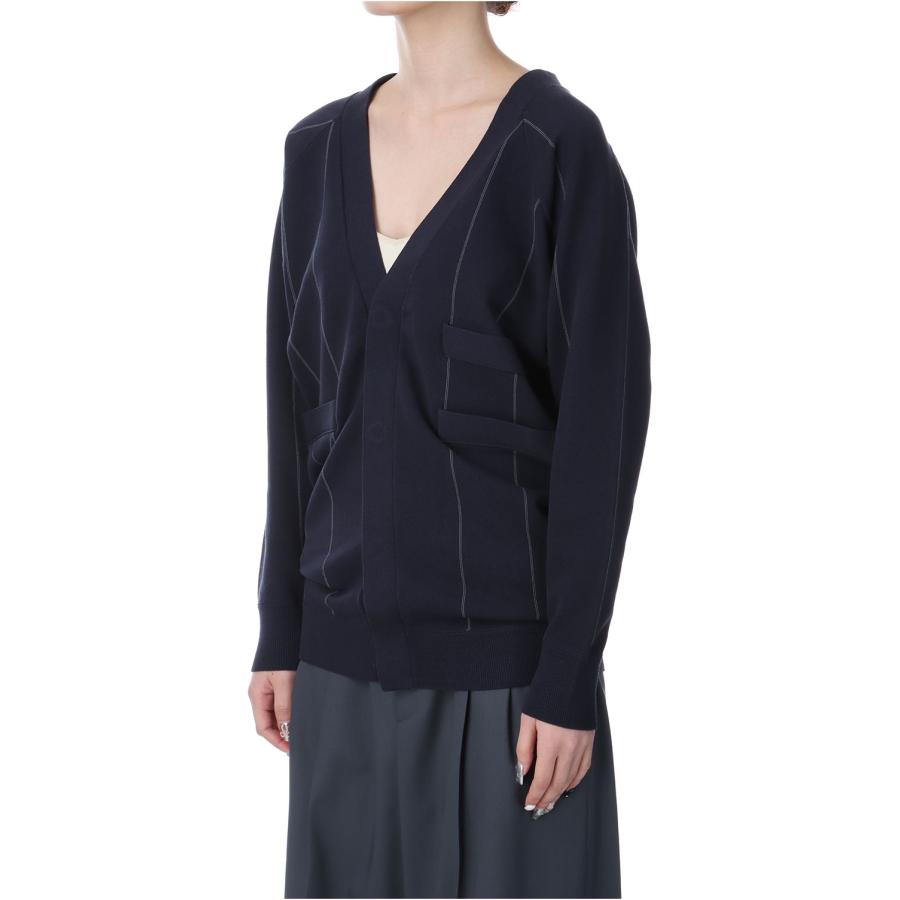 【P5倍 / SALE】High Twist Yern Stripe Cardigan - Navy (25SS-19-N) Jun Mikami(ジュンミカミ) |  | 01