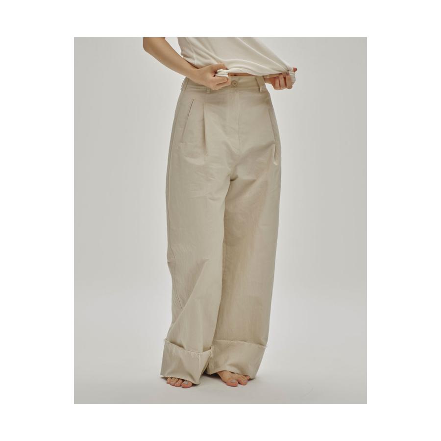 TODAYFUL Doubletuck Satin Trousers アイボリー