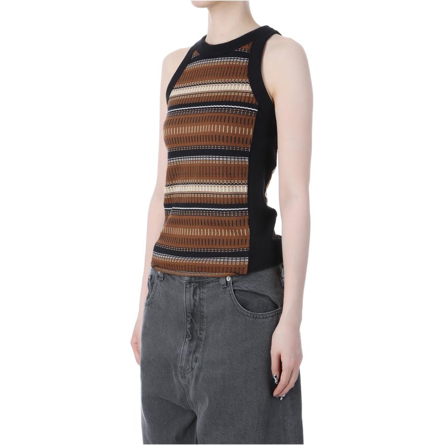 【SALE】Jacquard Border Tanktop -BROWN(12510614) Todayful(トゥデイフル) | TODAYFUL | 01