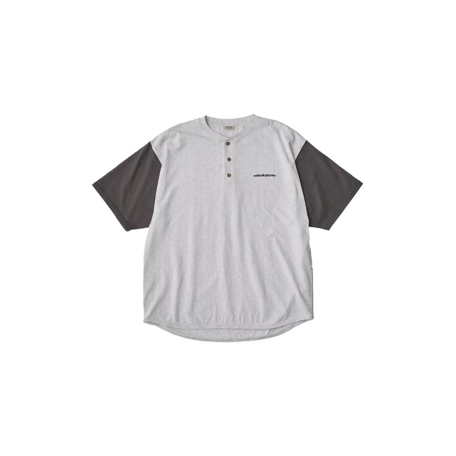 【P15倍】【SALE】Henleyneck Baseball Tee - Ash / Charcoal (SD25S-CT05) SEDAN ALL PURPOSE(セダン オール パーパス) | 