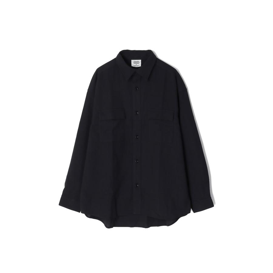 【P5倍 / SALE】C.P.O Shirt (FRESCA Broad for Towel loom) / Black (TFIN-2801) THING FABRICS(シング ファブリックス) | 