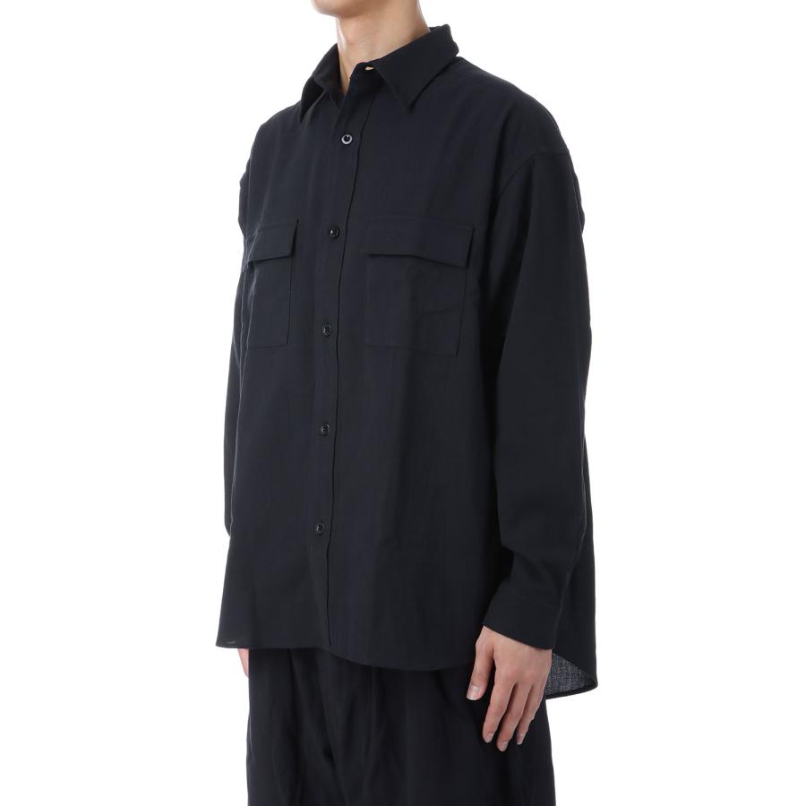 【P5倍 / SALE】C.P.O Shirt (FRESCA Broad for Towel loom) / Black (TFIN-2801) THING FABRICS(シング ファブリックス) |  | 03