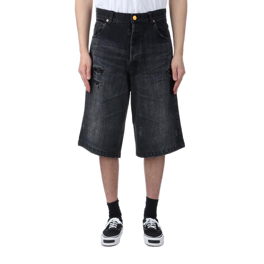 【P5倍】Denim Wide Bermuda Pants - BLACK (G14PT039) KAMIYA(カミヤ) |  | 01