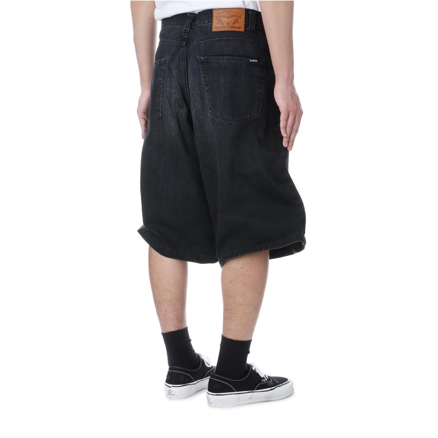 【P5倍】Wire Denim Wide Bermuda Pants - BLACK (G14PT046) KAMIYA(カミヤ) |  | 02