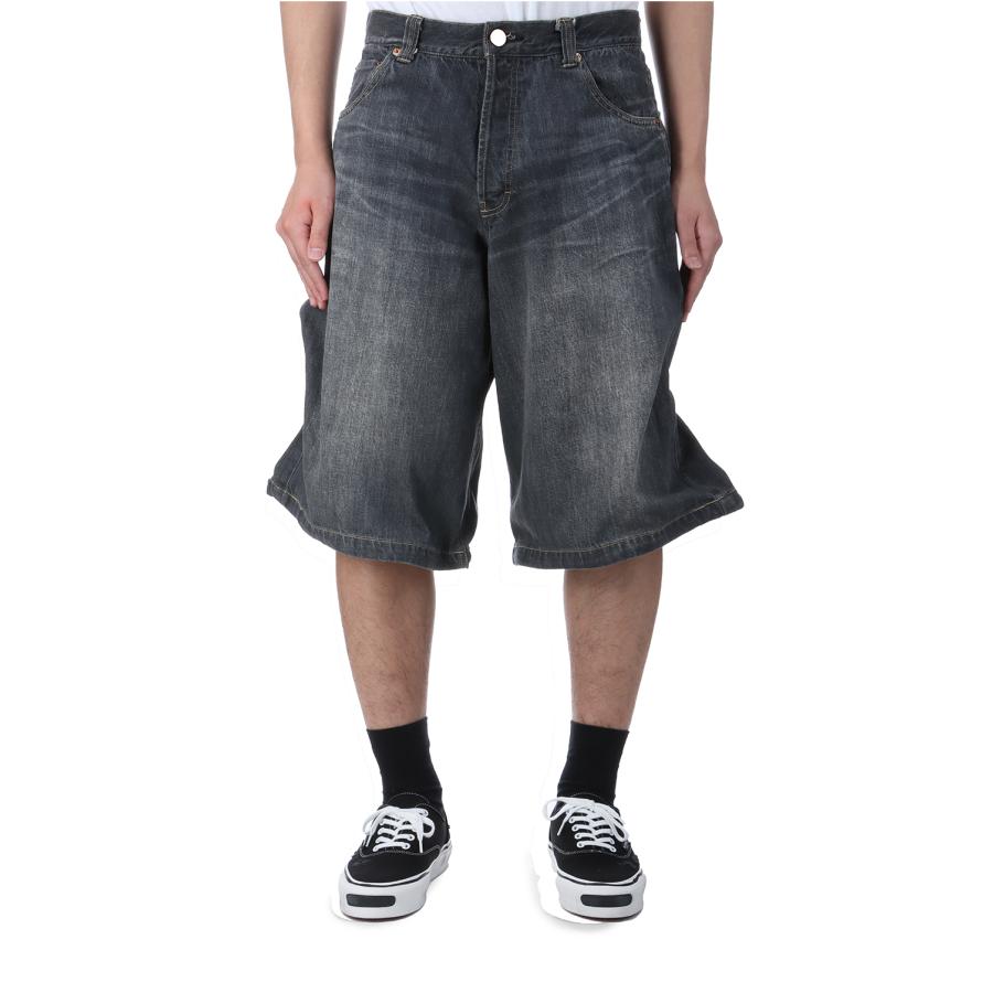 【P5倍】Wire Denim Wide Bermuda Pants - GRAY (G14PT046) KAMIYA(カミヤ) | 