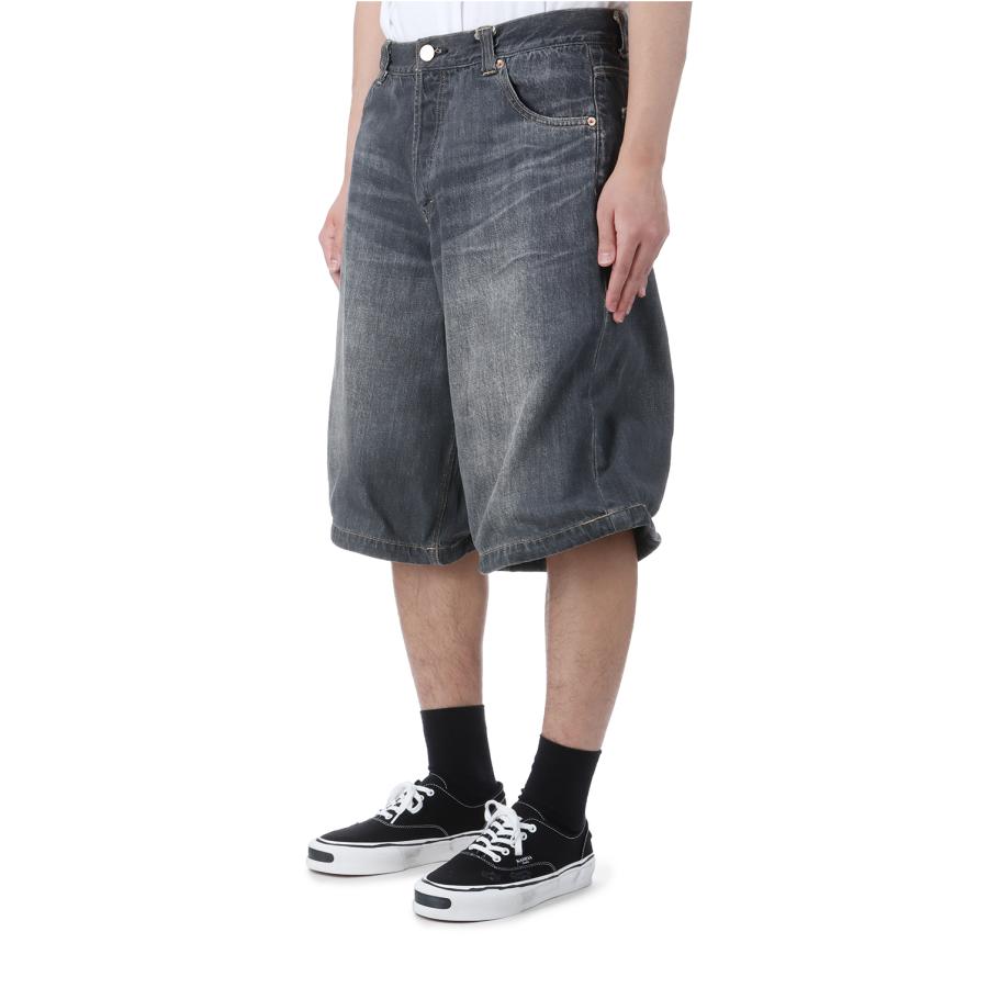 【P5倍】Wire Denim Wide Bermuda Pants - GRAY (G14PT046) KAMIYA(カミヤ) |  | 01