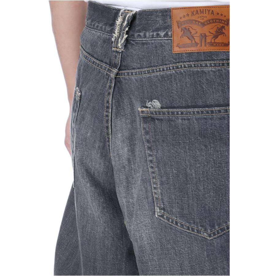 【P5倍】Wire Denim Wide Bermuda Pants - GRAY (G14PT046) KAMIYA(カミヤ) |  | 03