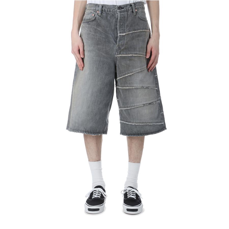 【P5倍】Switching Denim Wide Bermuda Pants FULL COUNT x KAMIYA - BLACK (G14FC102) KAMIYA(カミヤ) | 