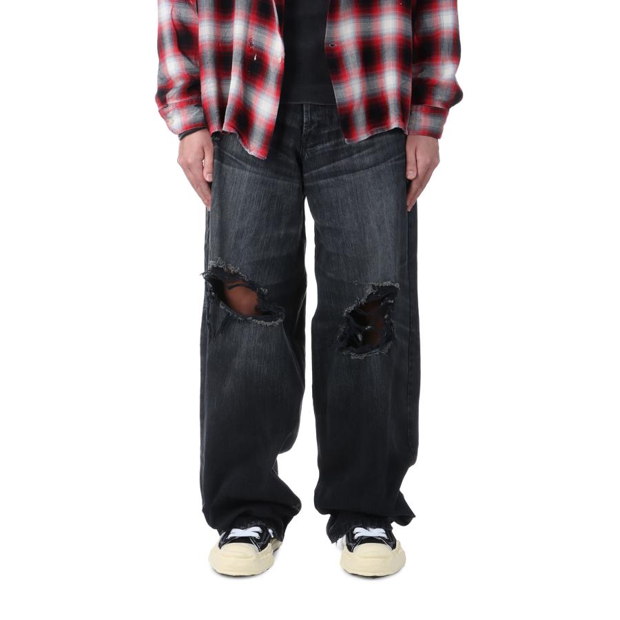 【P5倍】Denim Wide Pants - BLACK (G14PT036) KAMIYA(カミヤ) | 