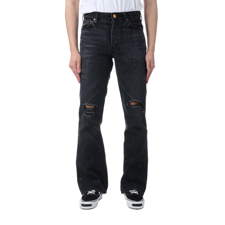 Denim Flare Pants - BLACK (G14PT037) KAMIYA(カミヤ 